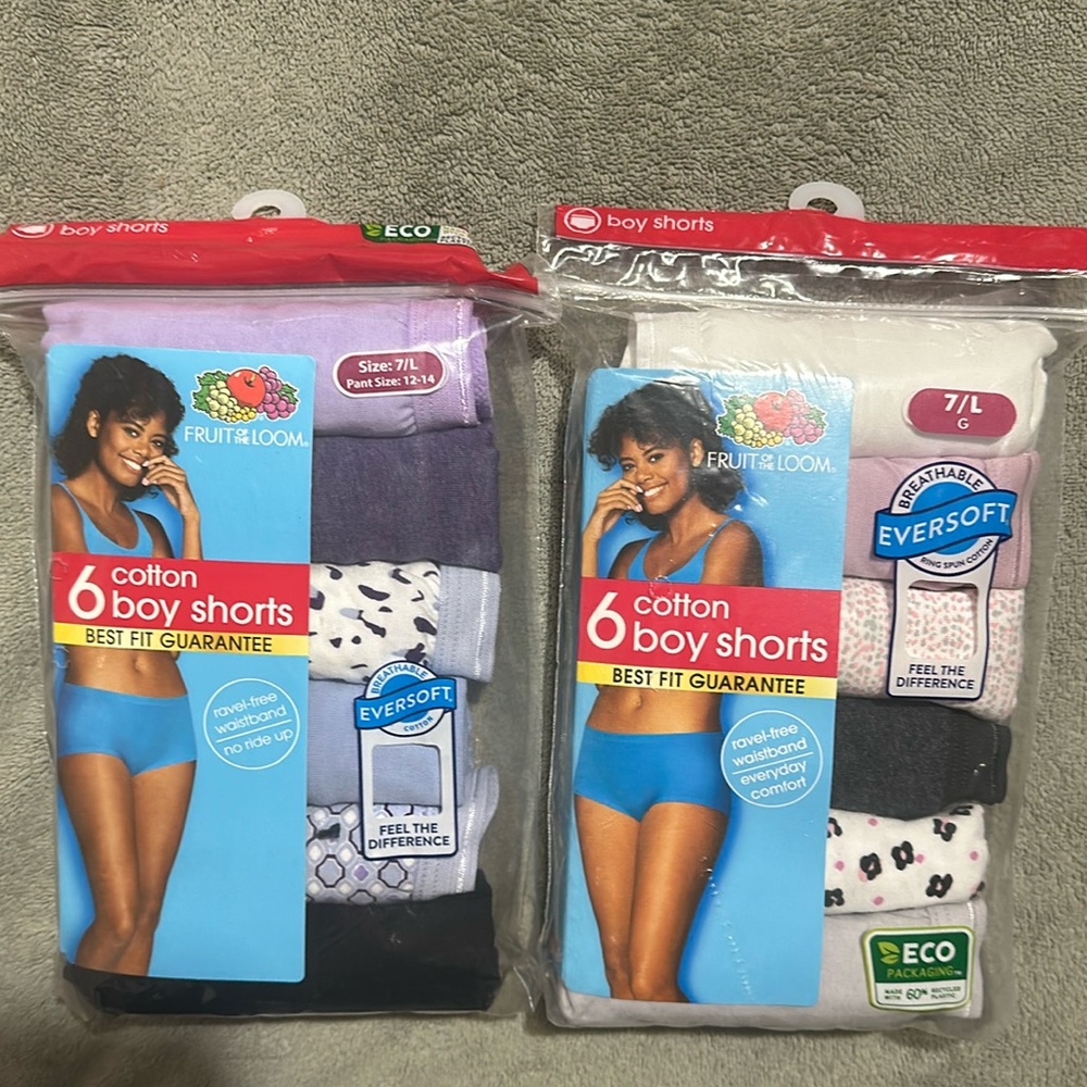 Fruit of the Loom Boy Shorts 12 Pairs Size 7/L NIP